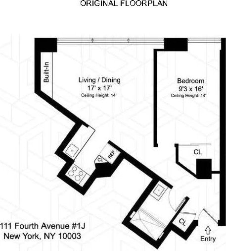 111 4th Ave Unit 1J, New York City, NY 10003 - view of home floor plan