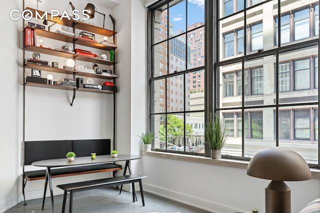 111 4th Ave Unit 1J, New York City, NY 10003 - tiled home office with baseboards and a view of city