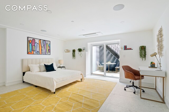 1251 Pacific St Unit 1A, New York City, NY 11216 - bedroom with access to outside and an office area