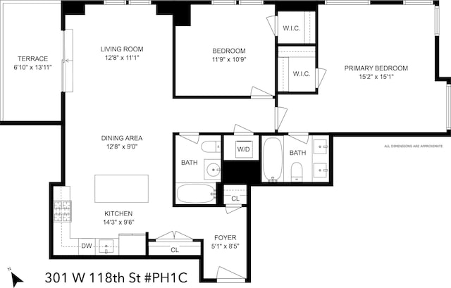 301 W 118th St Unit Ph1C, New York City, NY 10026 - view of property floor plan