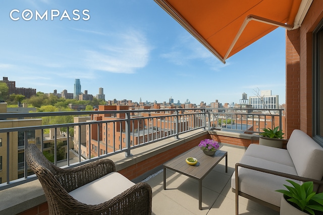 301 W 118th St Unit Ph1C, New York City, NY 10026 - balcony with a skyline view and outdoor lounge area