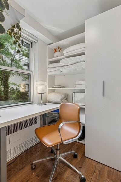 401 E 74th St Unit 2P, New York City, NY 10021 - office featuring radiator heating unit and wood finished floors