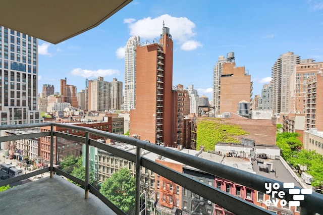 balcony with a view of skyline