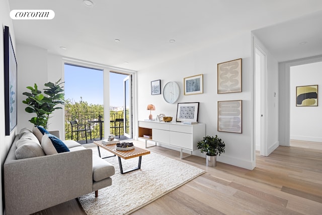 1173 Rogers Ave Unit 5C, New York City, NY 11226 - living area featuring light wood-style floors and baseboards