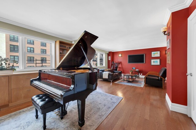 446 E 86th St Unit 7Ef, New York City, NY 10028 - living area with crown molding and light wood-style floors