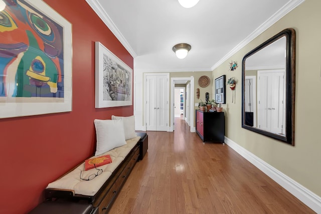 446 E 86th St Unit 7Ef, New York City, NY 10028 - hall with wood finished floors, crown molding, and baseboards