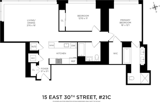 15 E 30th St Unit 21C, New York City, NY 10016 - home floor plan