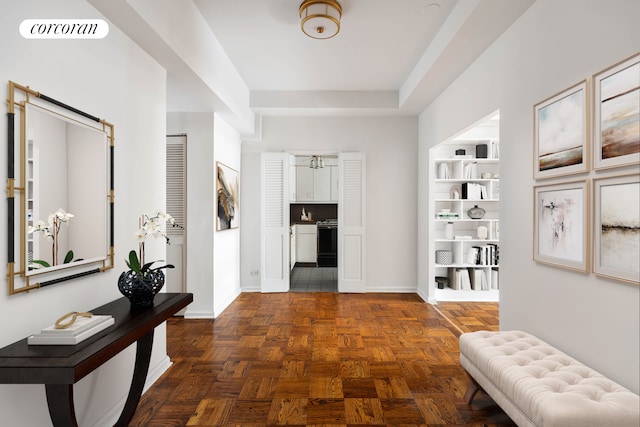corridor with baseboards