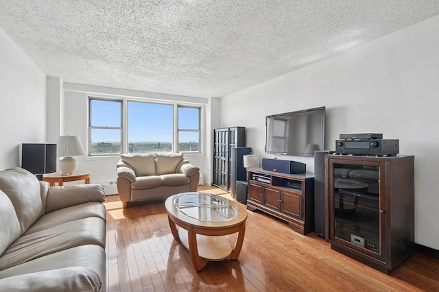1655 Flatbush Ave Unit C2105, New York City, NY 11210 - living room featuring a textured ceiling and light wood finished floors
