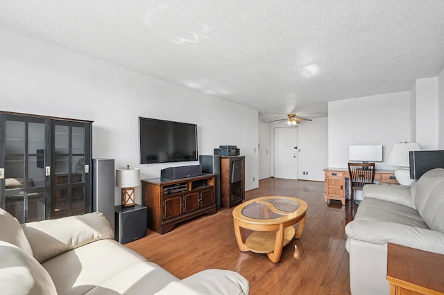 1655 Flatbush Ave Unit C2105, New York City, NY 11210 - living room featuring a textured ceiling, a ceiling fan, and light wood-style floors