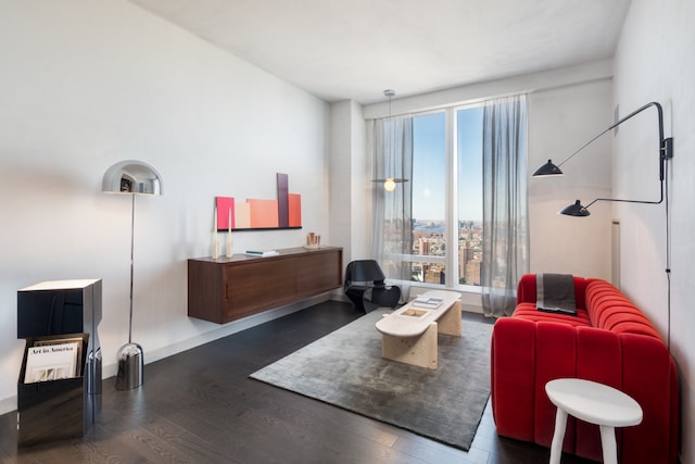 252 S St Unit 63G, New York City, NY 10002 - living area featuring wood finished floors and baseboards