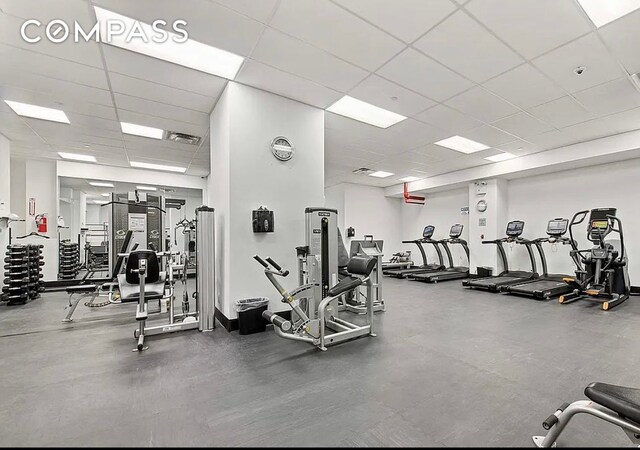 400 E 56th St Unit 38S, New York City, NY 10022 - gym featuring a drop ceiling