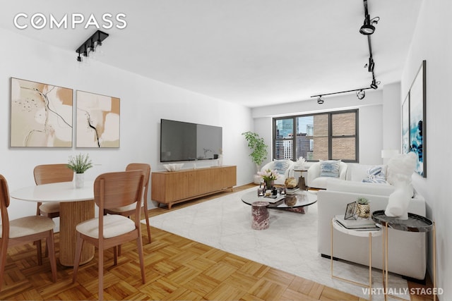 400 E 56th St Unit 38S, New York City, NY 10022 - living area with track lighting