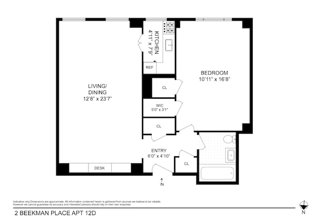 2 Beekman Pl Unit 12D, New York City, NY 10022 - property floor plan
