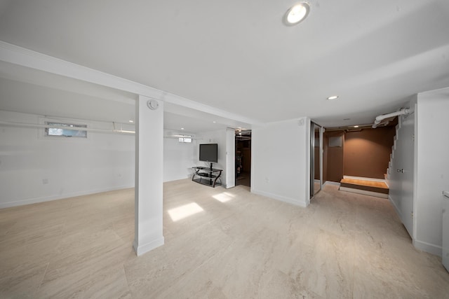 173-73 Croydon Rd, New York City, NY 11432 - below grade area with baseboards and recessed lighting
