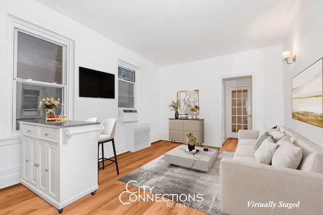 223 E 50th St Unit 2-C, New York City, NY 10022 - living room featuring light wood-type flooring