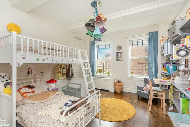 165 W 91st St Unit 11E, New York City, NY 10025 - bedroom with wood finished floors, crown molding, and baseboards