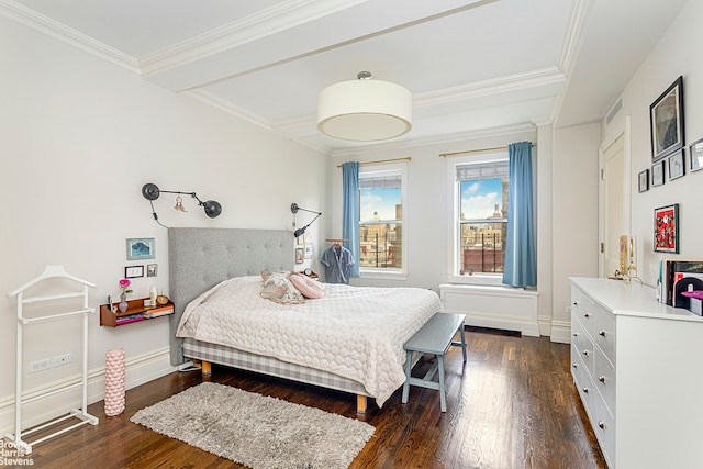 165 W 91st St Unit 11E, New York City, NY 10025 - bedroom with dark wood finished floors, crown molding, and baseboards