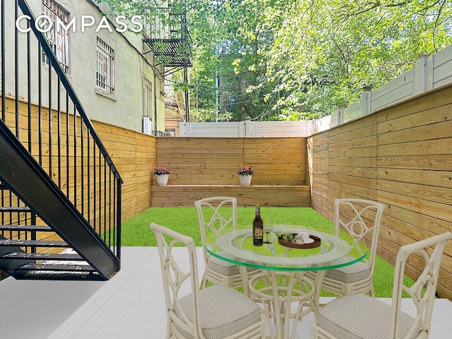 370 Hancock St, New York City, NY 11216 - view of patio / terrace with stairs
