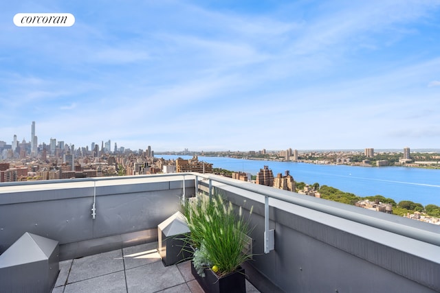 2628 Broadway Unit 34A, New York City, NY 10025 - balcony featuring a skyline view and a water view