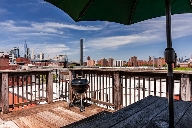 301 Water St, New York City, NY 11201 - deck featuring a city view and area for grilling