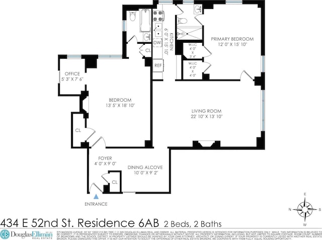 434 E 52nd St Unit 6Ab, New York City, NY 10022 - view of floor plan / room layout