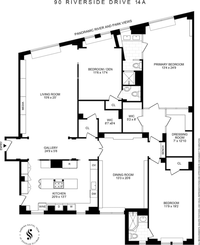 90 Riverside Dr Unit 14A, New York City, NY 10024 - view of home floor plan
