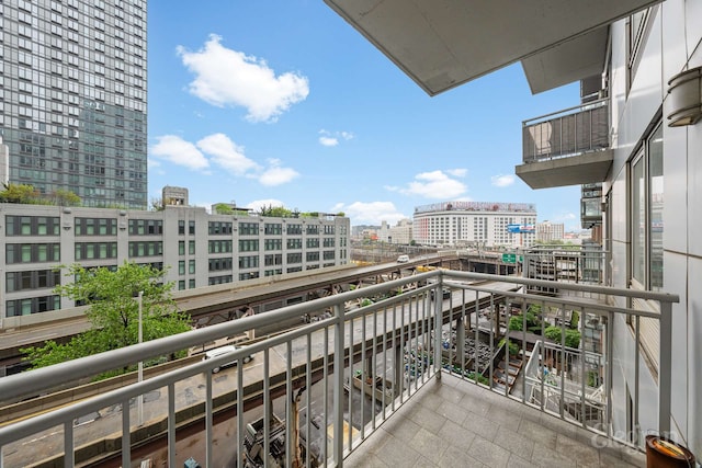 balcony with a city view