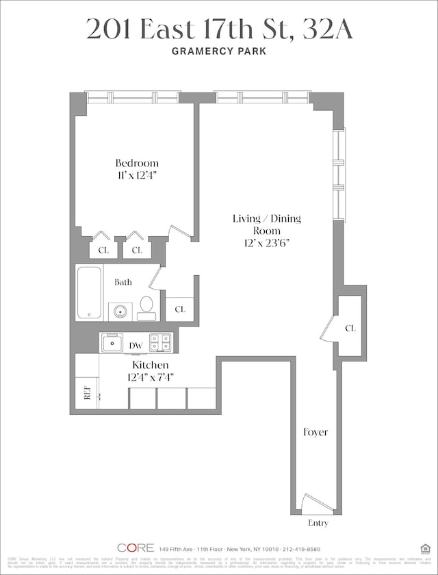 201 E 17th St Unit 32A, New York City, NY 10003 - room layout