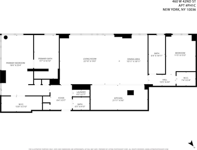 460 W 42nd St Unit Ph-1C, New York City, NY 10036 - room layout