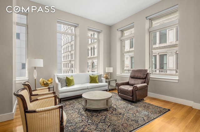 101 Leonard St Unit 2E, New York City, NY 10013 - living area with wood finished floors and baseboards