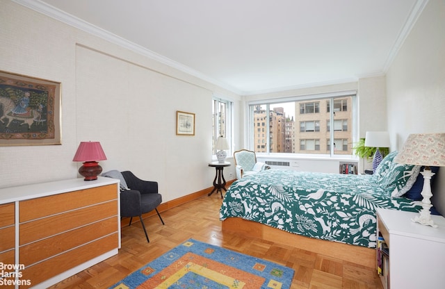 179 E 70th St Unit 11A, New York City, NY 10021 - bedroom featuring crown molding and baseboards