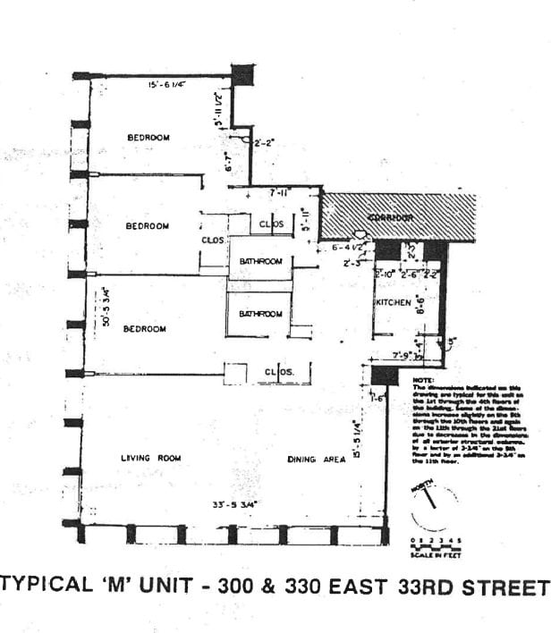 300 E 33rd St Unit 9M, New York City, NY 10016 - floor plan / room layout