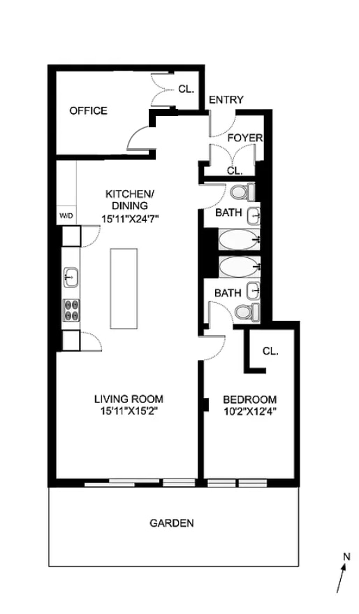 192 Water St Unit 1W, New York City, NY 11201 - property floor plan