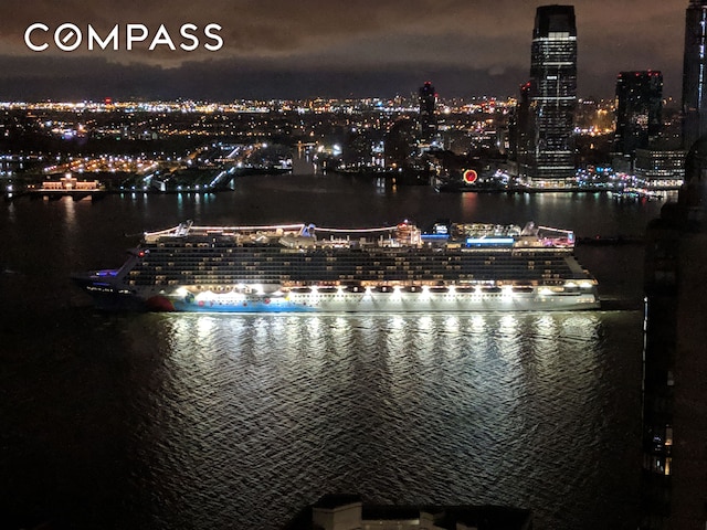 water view with a view of city lights