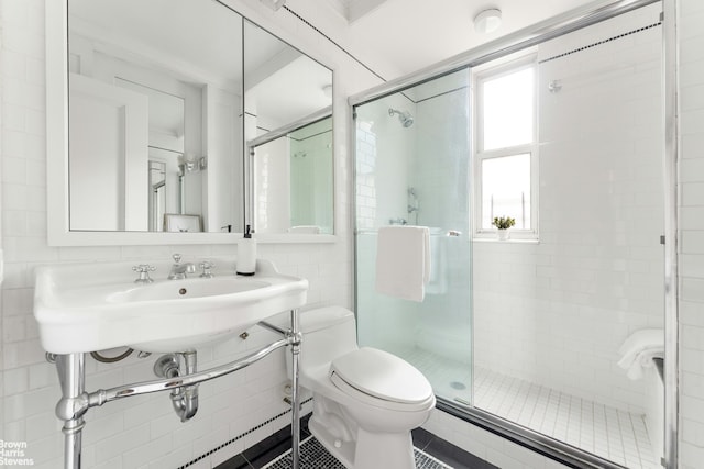 607 W End Ave Unit 4A, New York City, NY 10024 - bathroom featuring toilet and a stall shower
