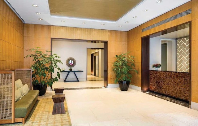lobby with recessed lighting