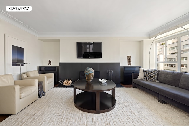 200 E 66th St Unit B1702, New York City, NY 10065 - living area with crown molding and wood finished floors