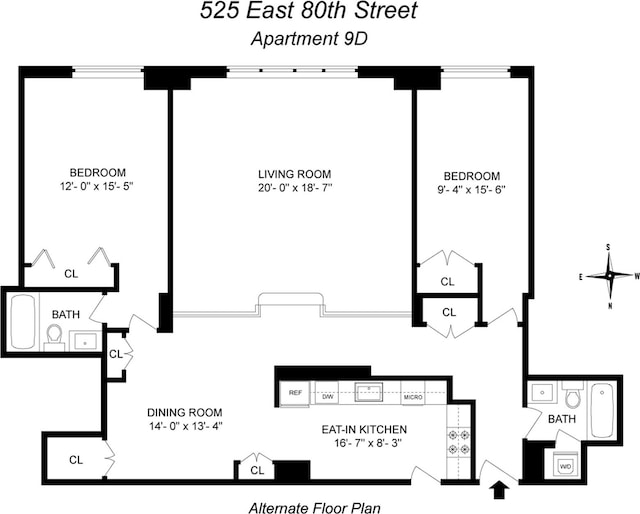 525 E 80th St Unit 9D, New York City, NY 10075 - home floor plan