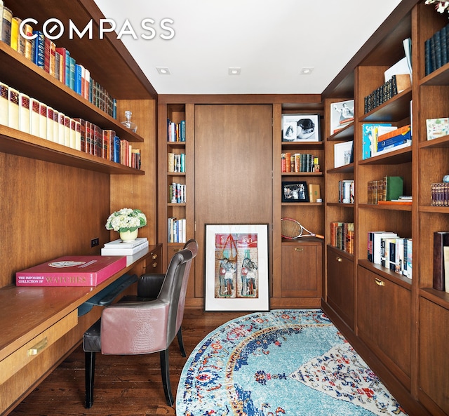 575 Park Ave Unit 1201, New York City, NY 10065 - office space featuring dark wood finished floors and built in study area