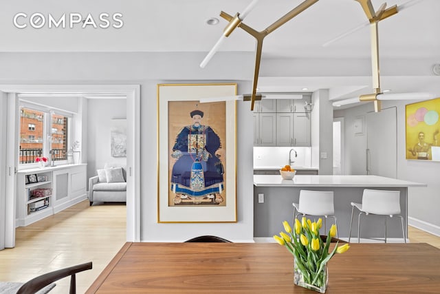 80 E End Ave Unit 17C, New York City, NY 10028 - dining room with light wood finished floors and baseboards
