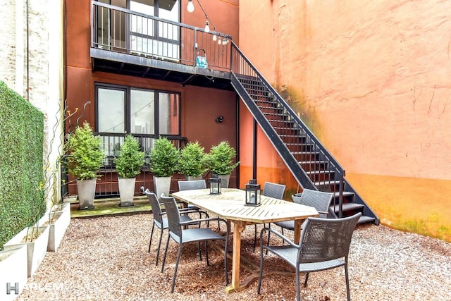 2022 Madison Ave, New York City, NY 10035 - view of patio with stairway and outdoor dining space