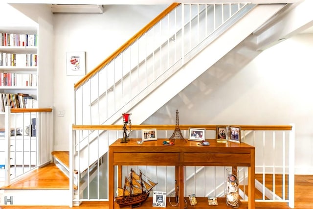 2022 Madison Ave, New York City, NY 10035 - staircase with wood finished floors