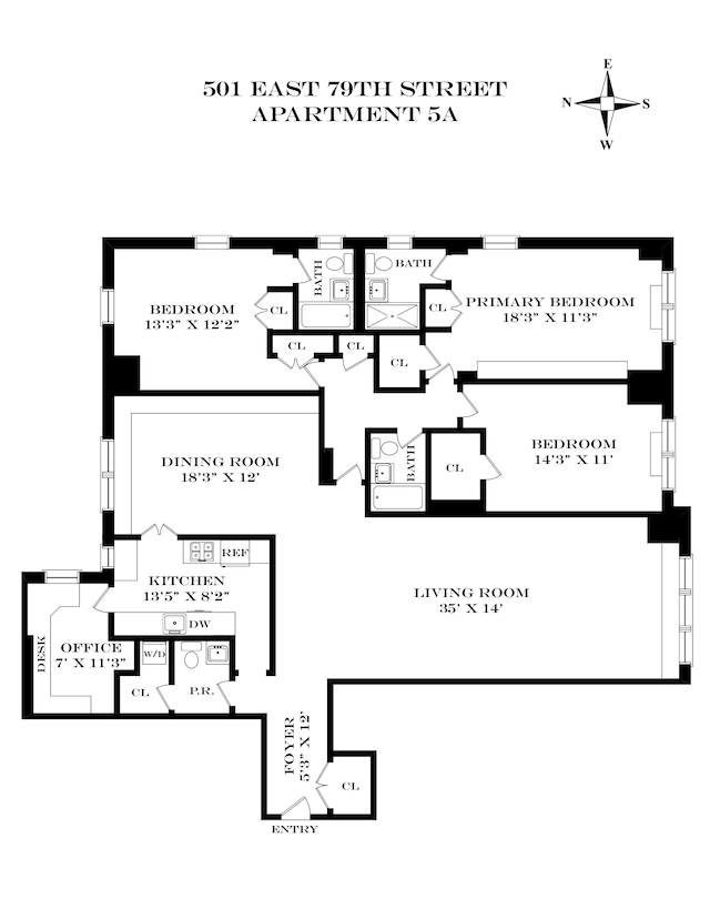 501 E 79th St Unit 5A, New York City, NY 10075 - room layout
