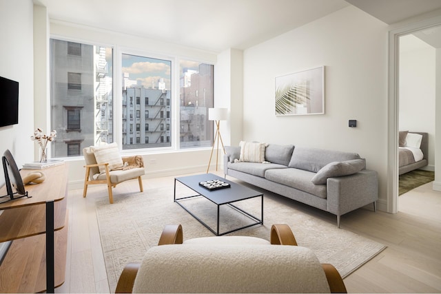 200 E 20th St Unit 5D, New York City, NY 10003 - living room with light wood-type flooring