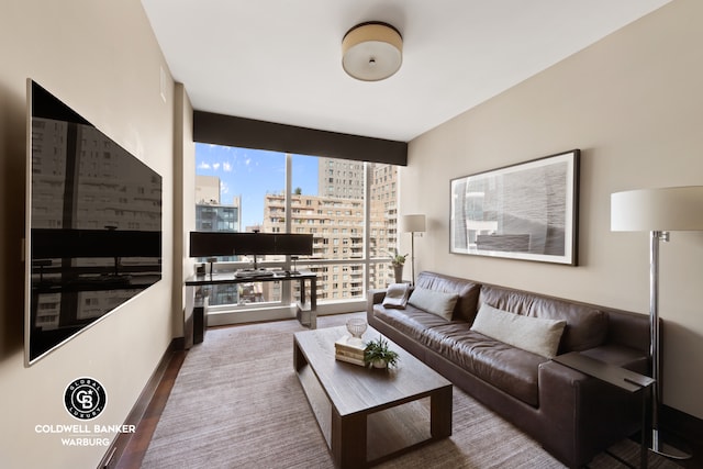 151 E 85th St Unit 17J, New York City, NY 10028 - living room with wood finished floors