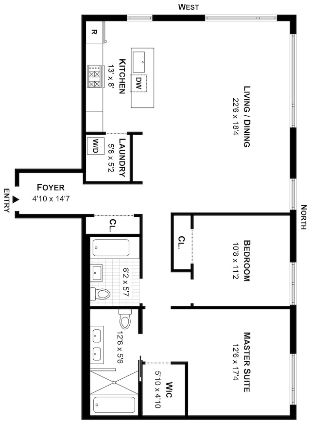 345 W 14th St Unit 8D, New York City, NY 10014 - property floor plan