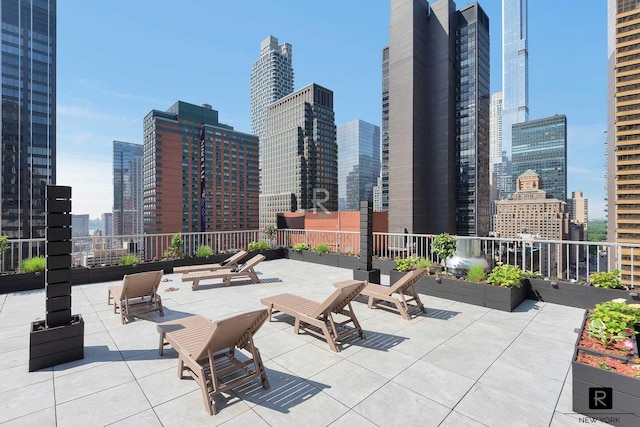 view of patio / terrace with a skyline view