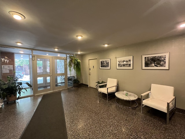 community lobby featuring recessed lighting