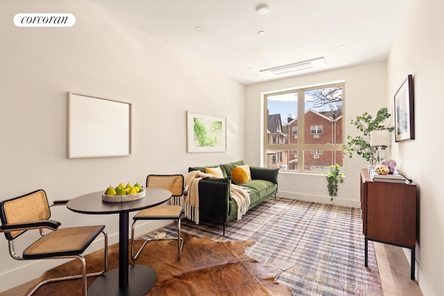 dining space with baseboards